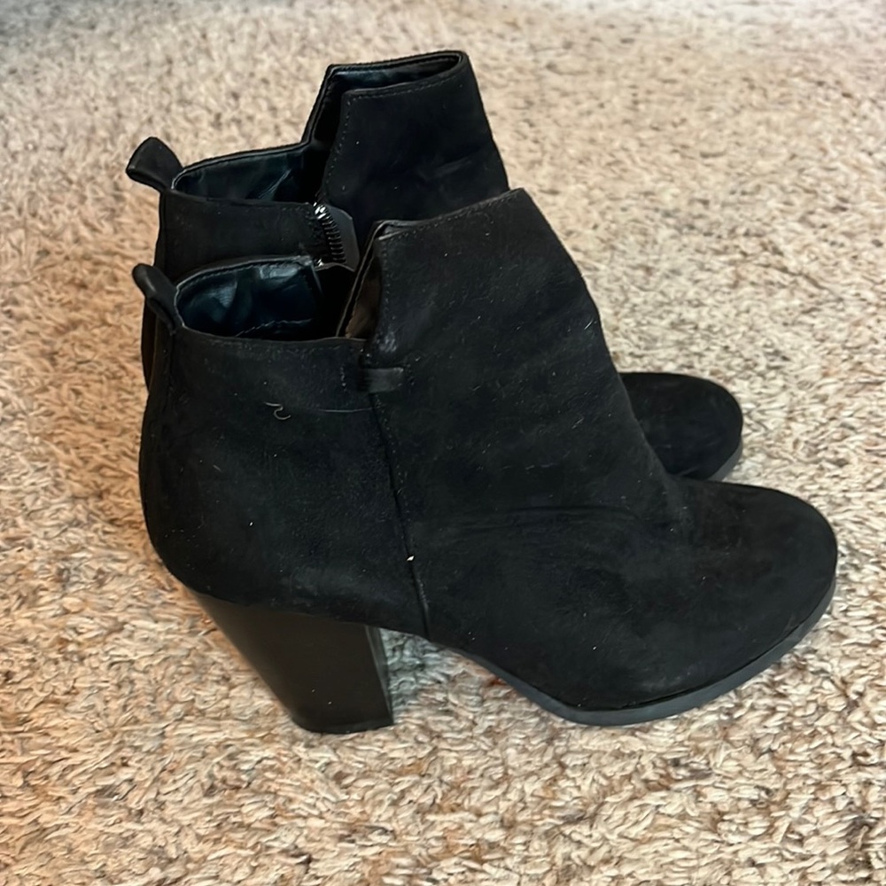 Black suede bootie